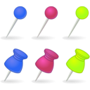 download Pins clipart image with 225 hue color