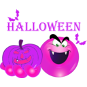 download Dracula Pumpkin Smiley Emoticon clipart image with 270 hue color
