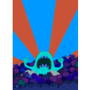 download Monster Screaming clipart image with 180 hue color