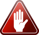 Red Triangle Hand Icon