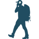 download Backpacker On A Phone clipart image with 315 hue color