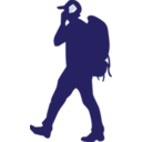 download Backpacker On A Phone clipart image with 0 hue color