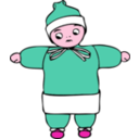 download Snow Child clipart image with 315 hue color