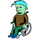 download Man In Wheelchair clipart image with 135 hue color