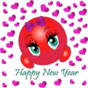 download Happy New Year Smiley Emoticon clipart image with 315 hue color
