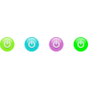 download Multicolor Power Buttons clipart image with 90 hue color