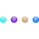 download Multicolor Power Buttons clipart image with 180 hue color
