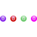 download Multicolor Power Buttons clipart image with 270 hue color