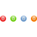 download Multicolor Power Buttons clipart image with 0 hue color