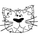 download Cat Line Art clipart image with 180 hue color