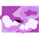 download Plane Silhouette Flying Through Clouds clipart image with 90 hue color