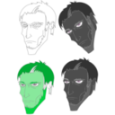 download Scary Face clipart image with 90 hue color