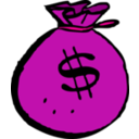 download Money Bag clipart image with 270 hue color
