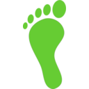 download Green Foot Print clipart image with 0 hue color