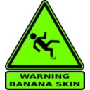 download Warning Banana Skin clipart image with 45 hue color