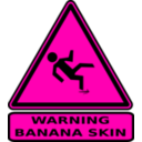 download Warning Banana Skin clipart image with 270 hue color