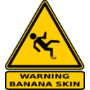 download Warning Banana Skin clipart image with 0 hue color