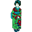download Woman In Kimono clipart image with 135 hue color
