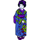 download Woman In Kimono clipart image with 225 hue color