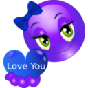 download Pretty Girl Love You Smiley Emoticon clipart image with 225 hue color