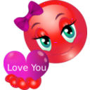 download Pretty Girl Love You Smiley Emoticon clipart image with 315 hue color
