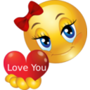 download Pretty Girl Love You Smiley Emoticon clipart image with 0 hue color