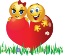 Lovers In Garden Smiley Emoticon