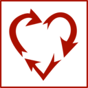 download Eco Green Love Recycle Icon clipart image with 270 hue color
