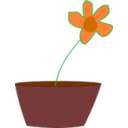 download Flower In A Vase clipart image with 0 hue color