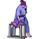 download Karate Girl Breaks Board clipart image with 270 hue color