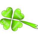 download Mothers Day Hearts In A Four Leaf Clover clipart image with 90 hue color