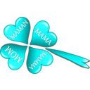 download Mothers Day Hearts In A Four Leaf Clover clipart image with 180 hue color