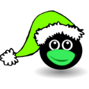 download Funny Tux Face With Santa Claus Hat clipart image with 90 hue color