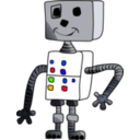 download Childlike Robot White clipart image with 225 hue color