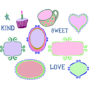 download Kitschy Doodle Frame Borders clipart image with 270 hue color