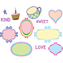 download Kitschy Doodle Frame Borders clipart image with 0 hue color
