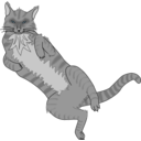 download Gray Cat clipart image with 135 hue color