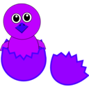 download Funny Chick Cartoon Newborn Coming Out From The Egg clipart image with 225 hue color