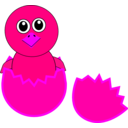 download Funny Chick Cartoon Newborn Coming Out From The Egg clipart image with 270 hue color