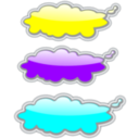 download Glossy Clouds 1 clipart image with 180 hue color