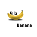 download B For Banana clipart image with 0 hue color