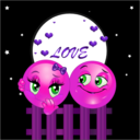 download Night Lovers Smiley Emoticon Valentine clipart image with 270 hue color