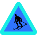 download Skiier Sign clipart image with 180 hue color