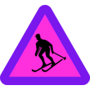 download Skiier Sign clipart image with 270 hue color