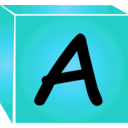 download Letter A Icon clipart image with 180 hue color
