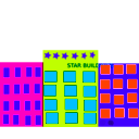 download Star Buildings clipart image with 315 hue color