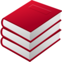download 3 Red Books clipart image with 0 hue color