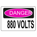 download Danger 880 Volts clipart image with 315 hue color