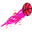 download Flamed Basketball clipart image with 315 hue color