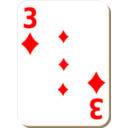 download White Deck 3 Of Diamonds clipart image with 0 hue color